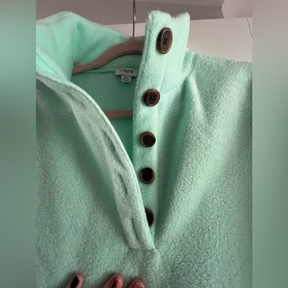 J. Crew Factory Mint Green Sherpa Pullover Sweater Women’s XL - Picture 5 of 12